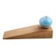 Sky Blue Round Ceramic Wooden Door Stopper